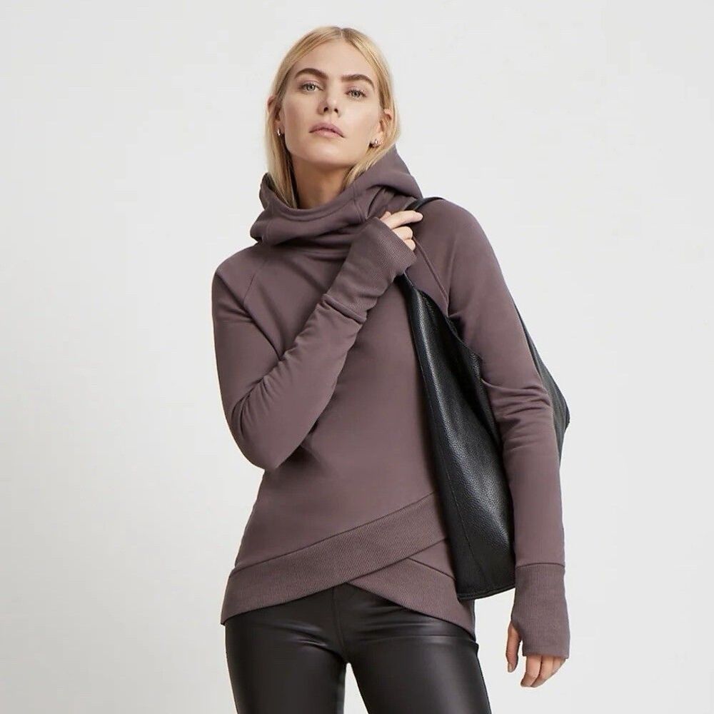 Marcella NYC Women’s Geneva Sweatshirt European French Terry Hoodie Anthracite L
